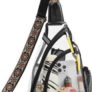 Clear Bag for Stadium Events Transparent Crossbody Bag Clear Purse for Women&Men